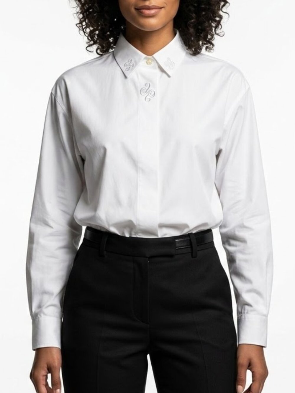 Koret Vintage 90s Minimalist Hidden Placket Embroidered Button Down Shirt 16